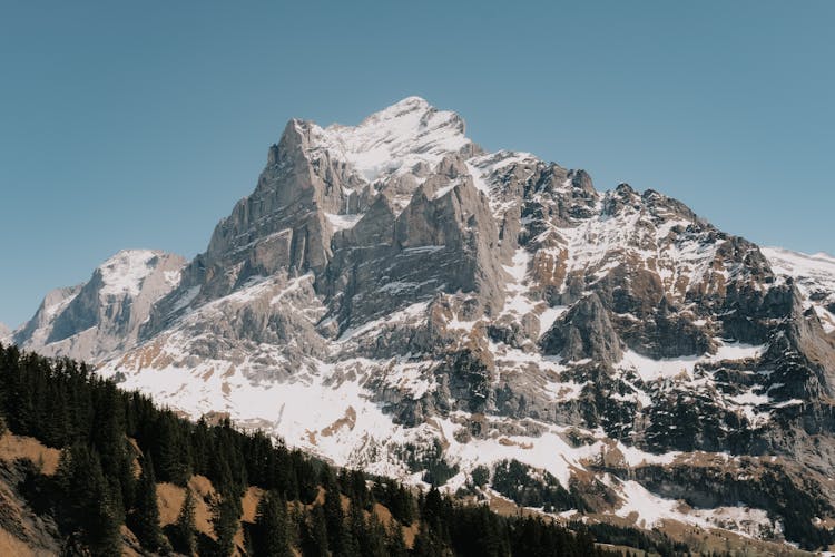 Snow On A Mountain In Switzerland