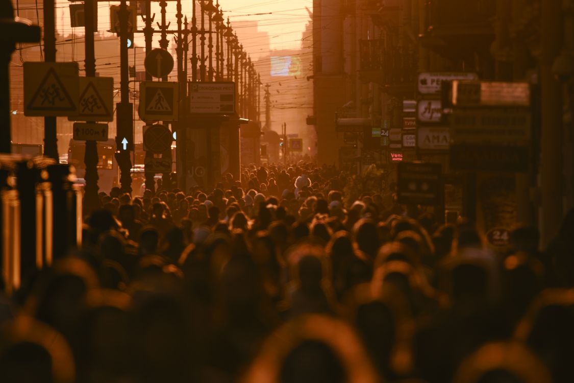 Crowded City Street at Sunset · Free Stock Photo