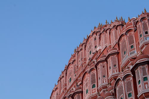 Low Angle Shot of the Hawa Mahal in Jaipur, Rajasthan, India