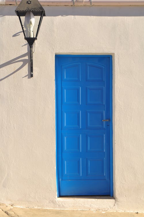 A Building with a Blue Door 