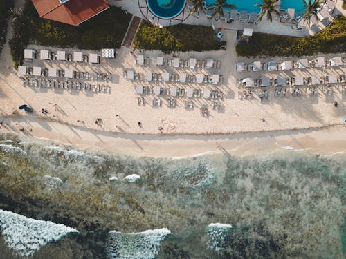 Ingyenes stockfotó hotel, légi fotózás, strand témában