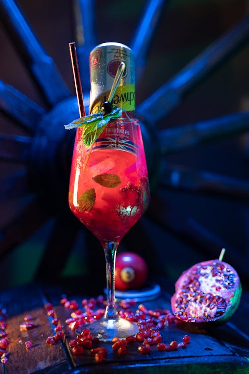 Cocktail Glass and Pomegranate