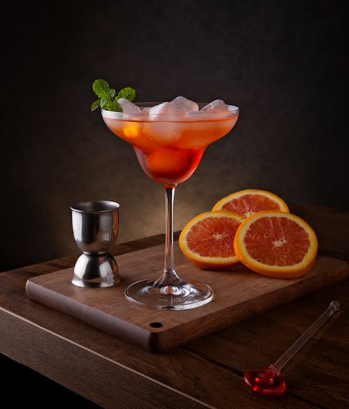 Cocktail and Orange Slices
