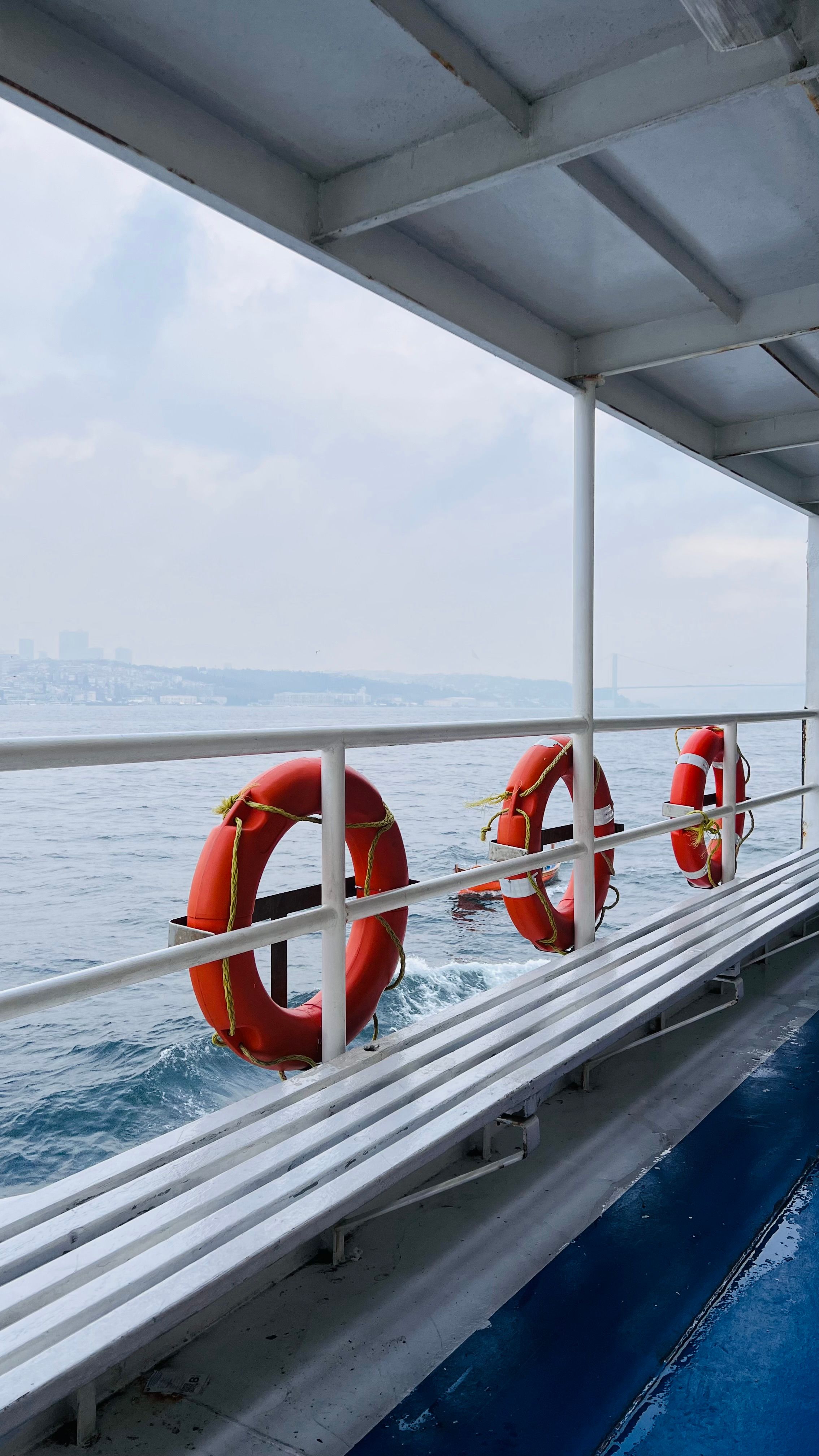 Life Buoys on Railing of Ferry in Istanbul · Free Stock Photo