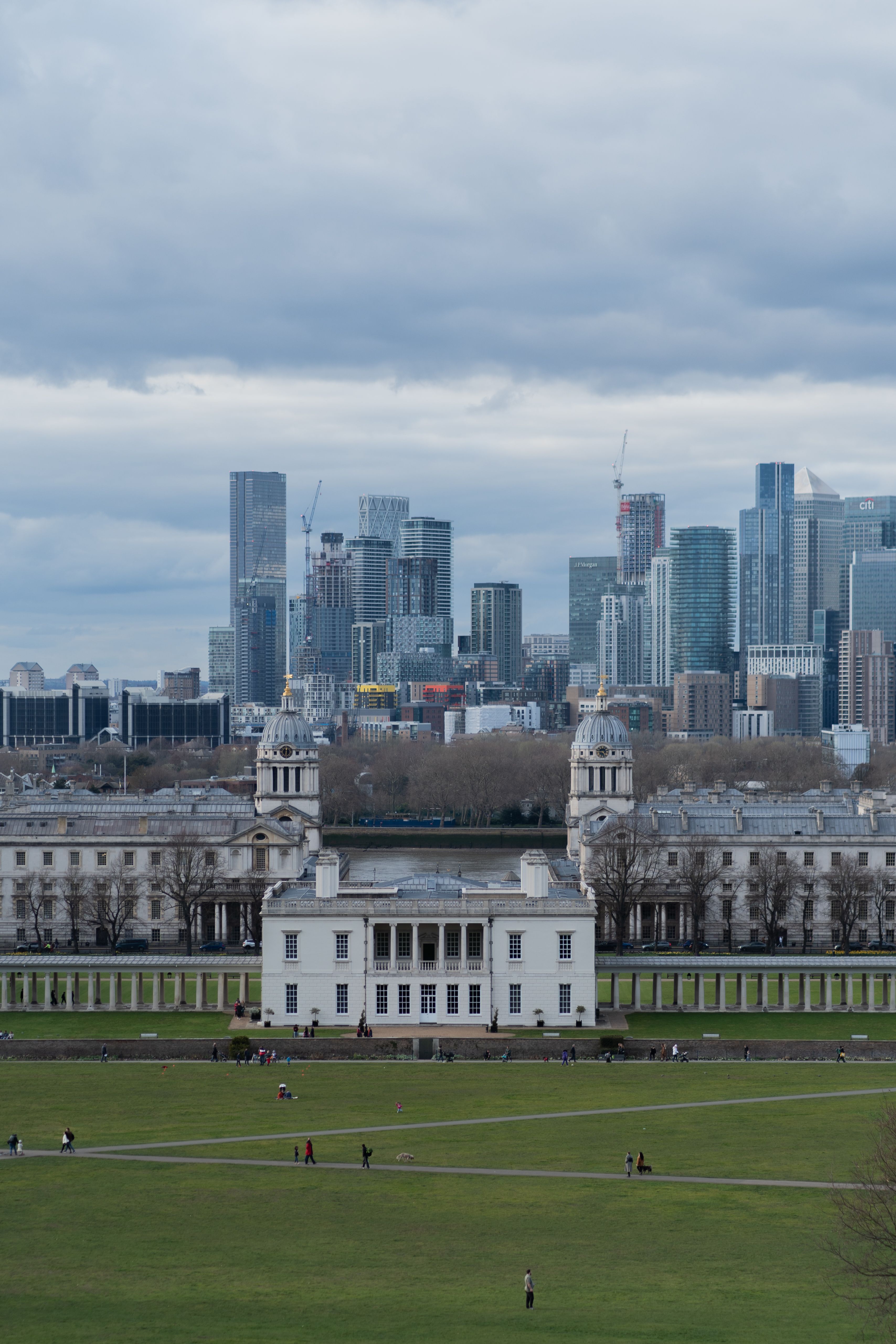Greenwich Park looking toward the London skyline.