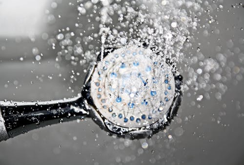 Black Shower Head Switched on