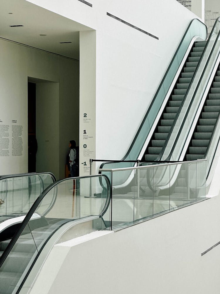 White Wall Near Escalators