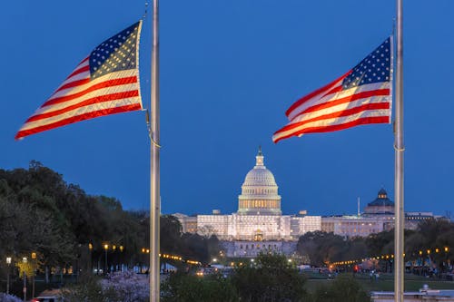 Foto profissional grátis de América, bandeira, casa branca