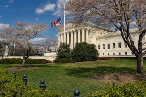 Foto stok gratis arsitektur neoklasik, bendera amerika, gedung pemerintah