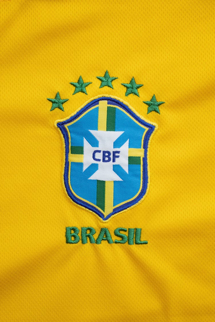 Brazilian Football Federation Emblem On Football Jersey