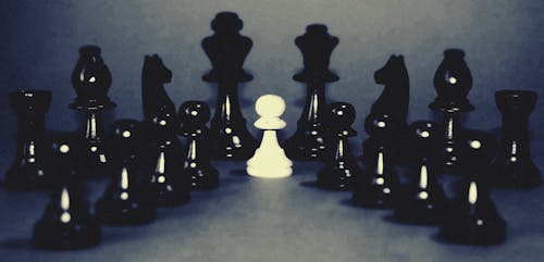 無料 黒と白のチェスの駒 写真素材