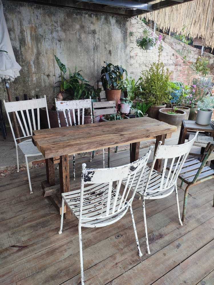 Table With Chairs At Patio