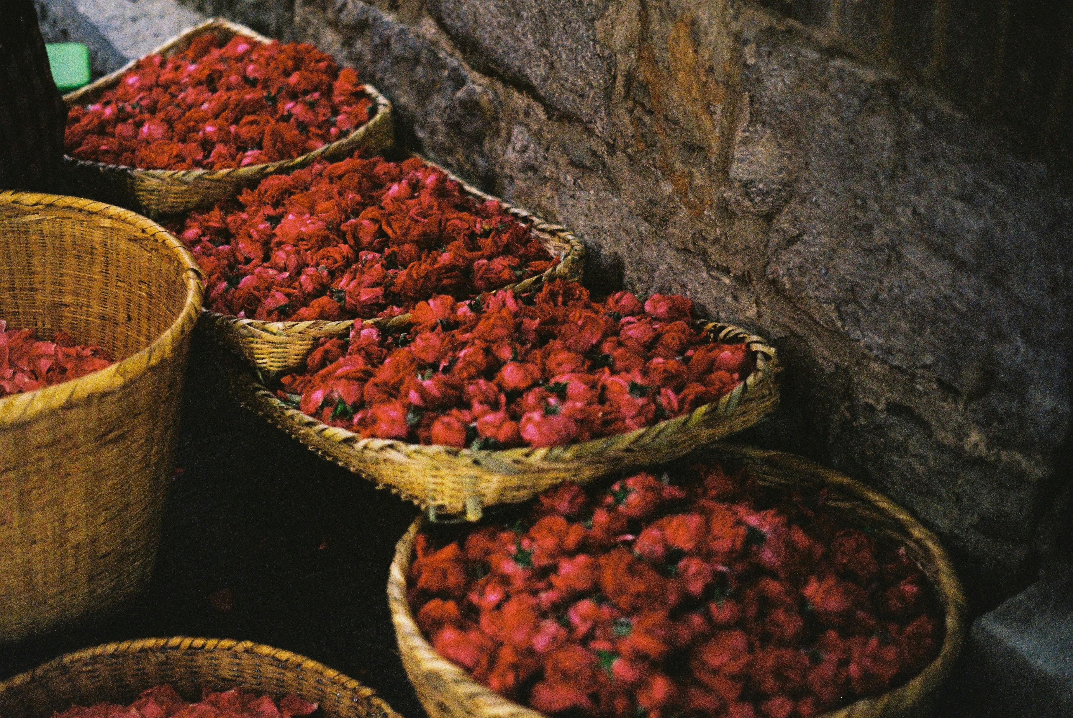 Baskets with Rose Petals