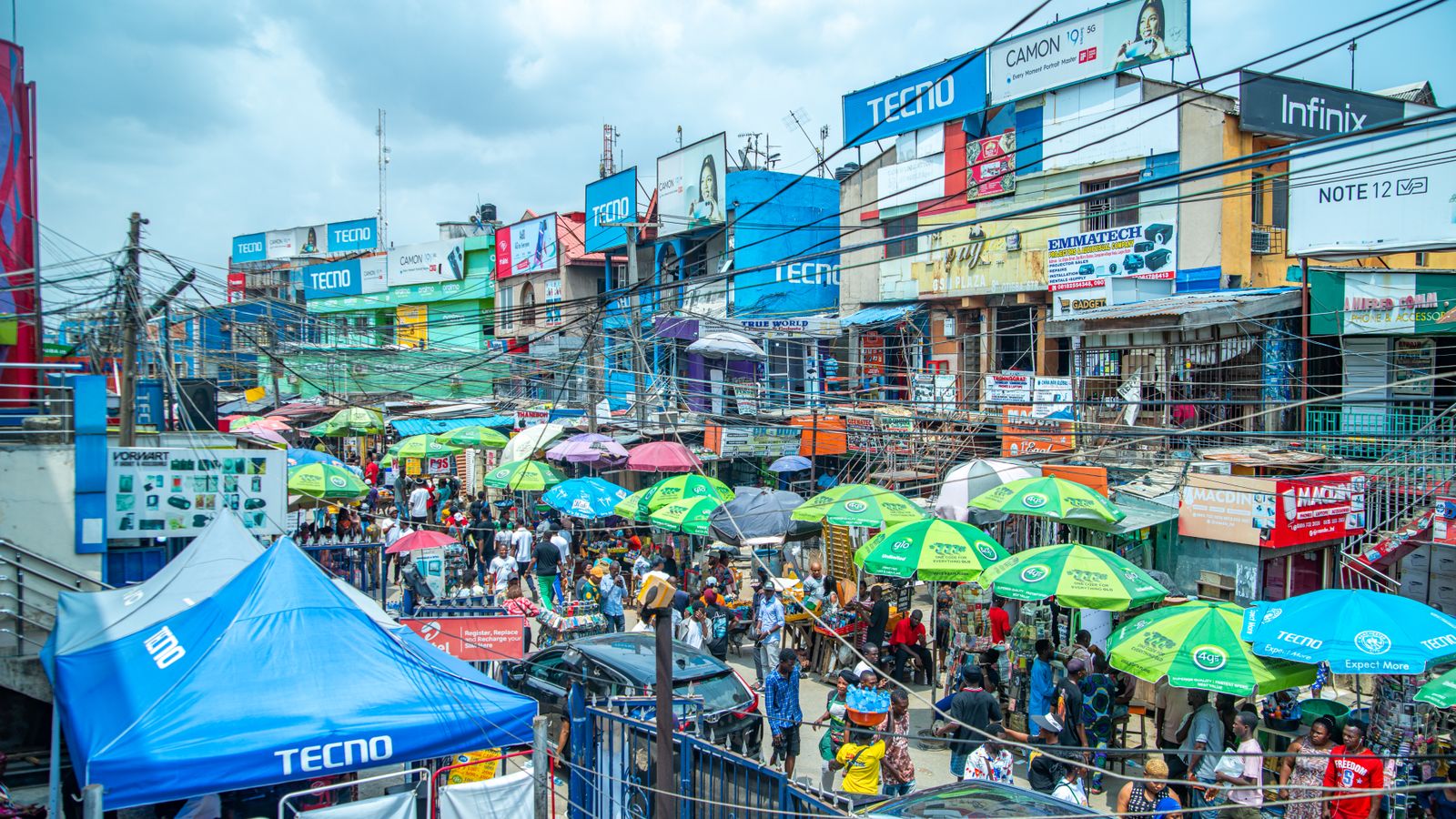 Crowded city street, Nigeria