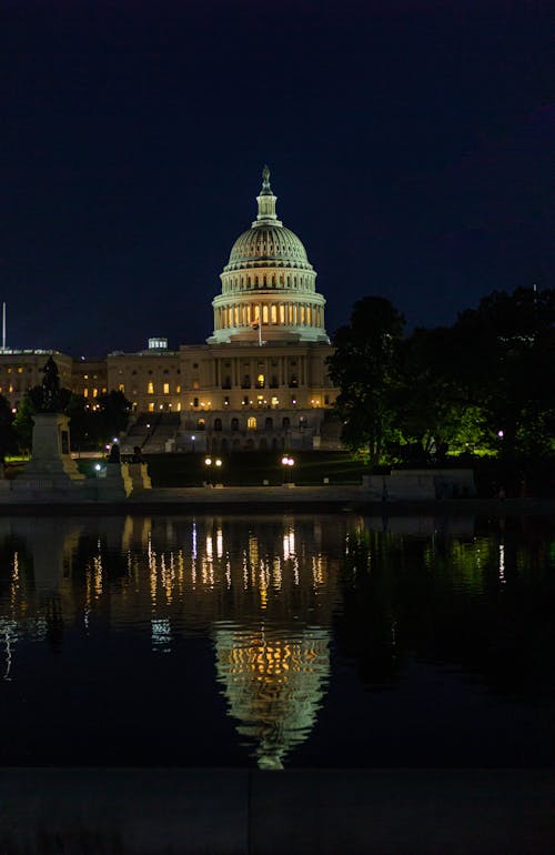 Capitol Building Reflected in Fountain