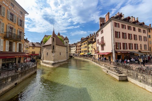 Buildings and Canal in City