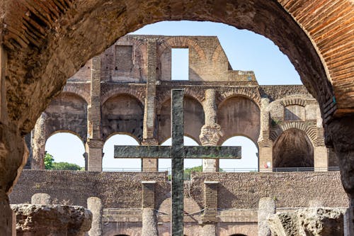 Contemporary Cross Dedicated to the Christian Martyrs in the Roman Colosseum