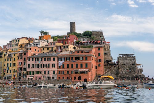 City Near Body of Water Under Blue Sky and White Clouds