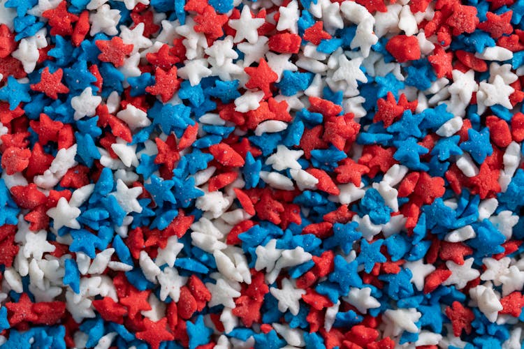 Star Shaped Cereal In Red White And Blue