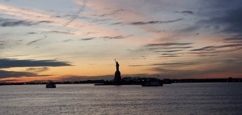 日落, 自由女神像 的 免費圖庫相片
