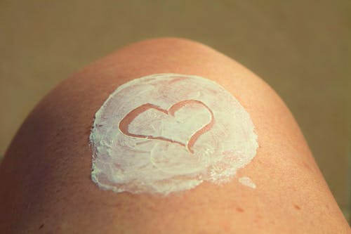 White Heart Shape on Human Skin