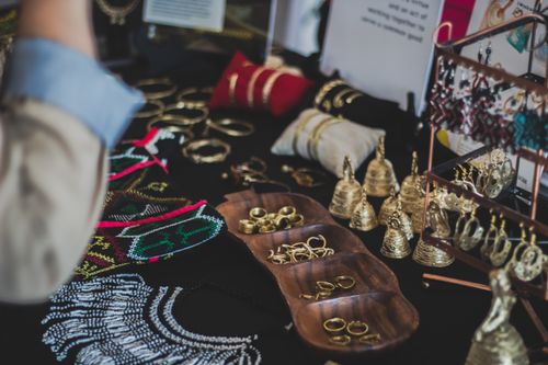 Gold bangles display