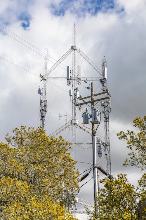 White Cloud over Transmission Tower