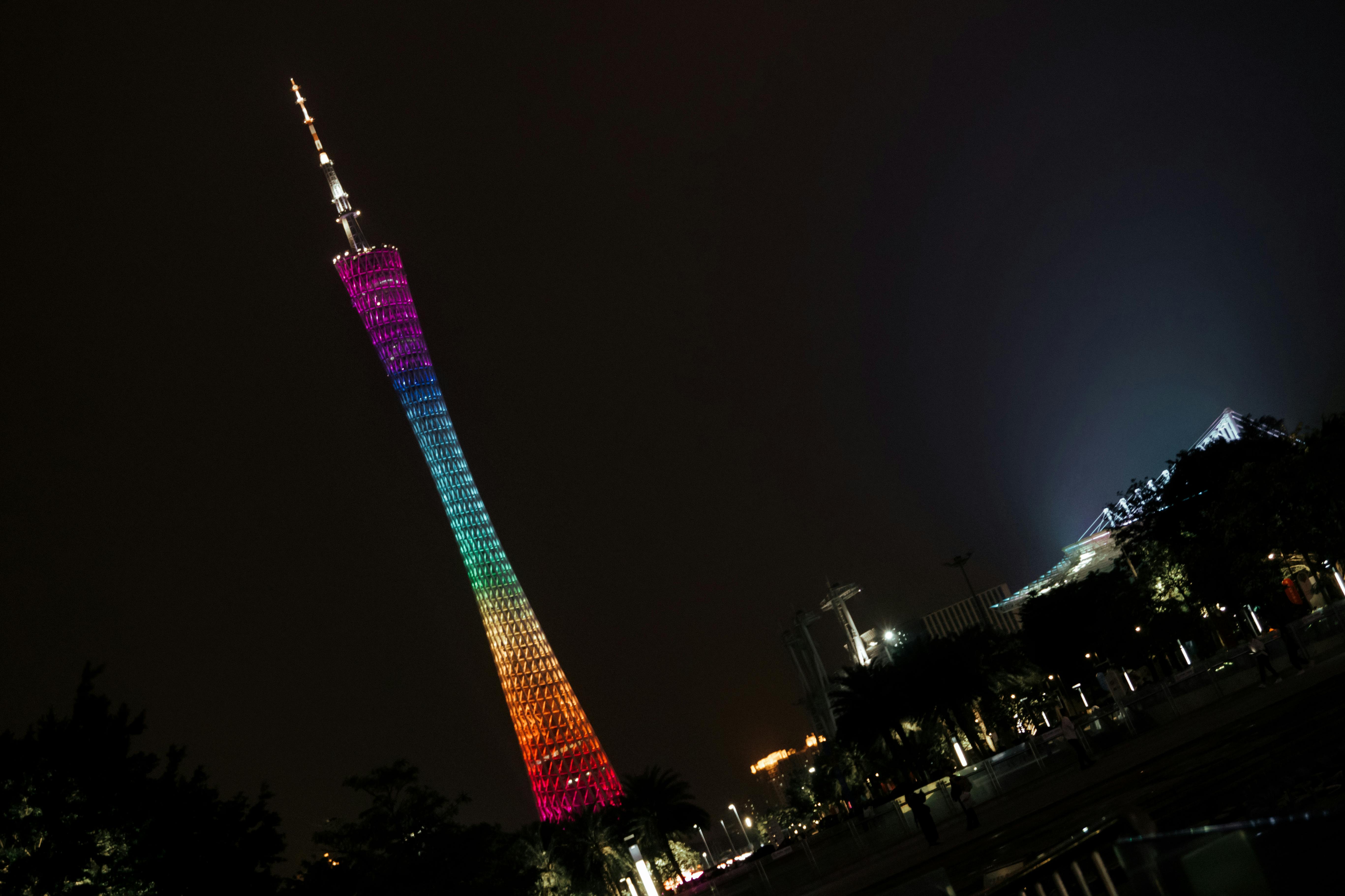 multicolored tower