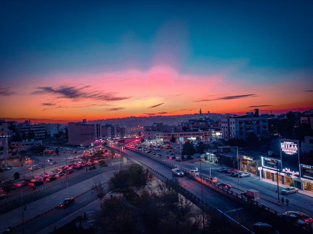 Foto profissional grátis de lindo pôr do sol