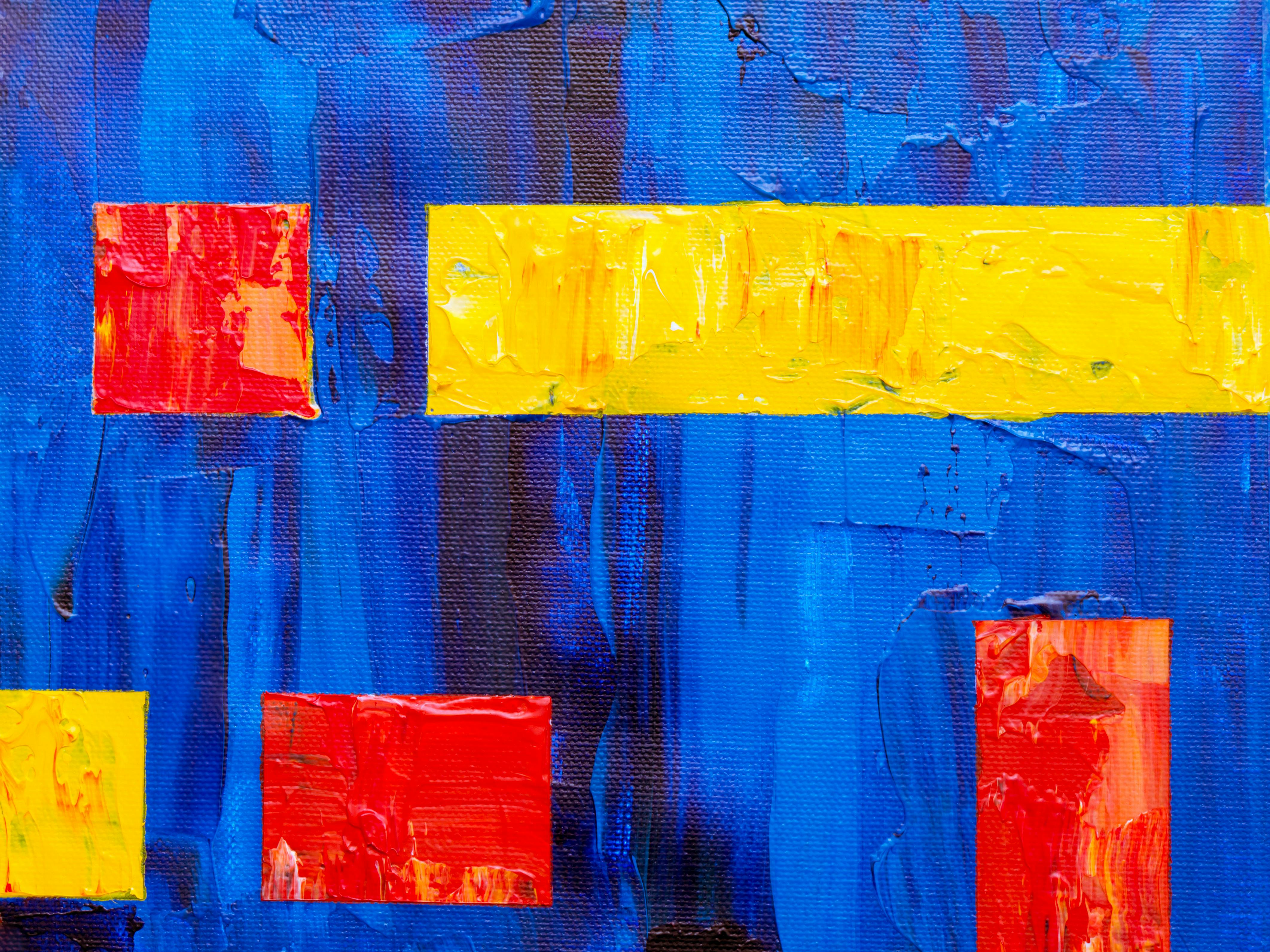 Blue and Yellow Painting · Free Stock Photo
