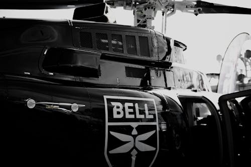 Free Grayscale Photo of Bell Helicopter Stock Photo