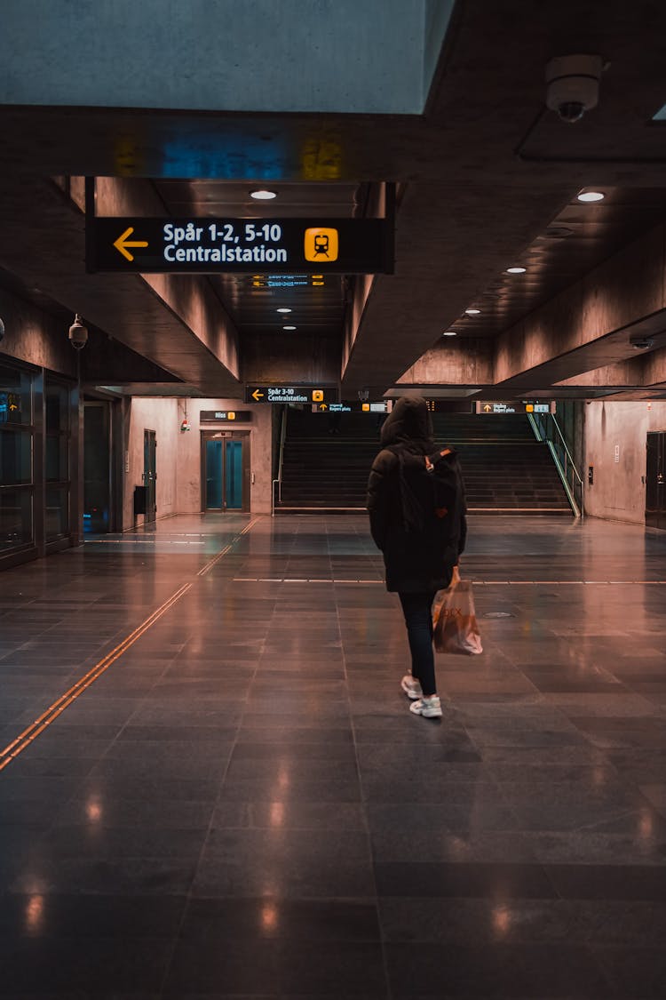 Commuter At Subway Station