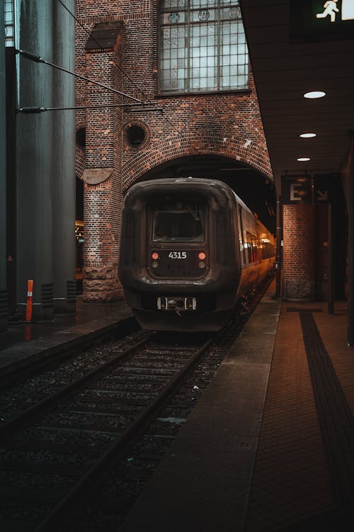 Back View on a Train at the Station