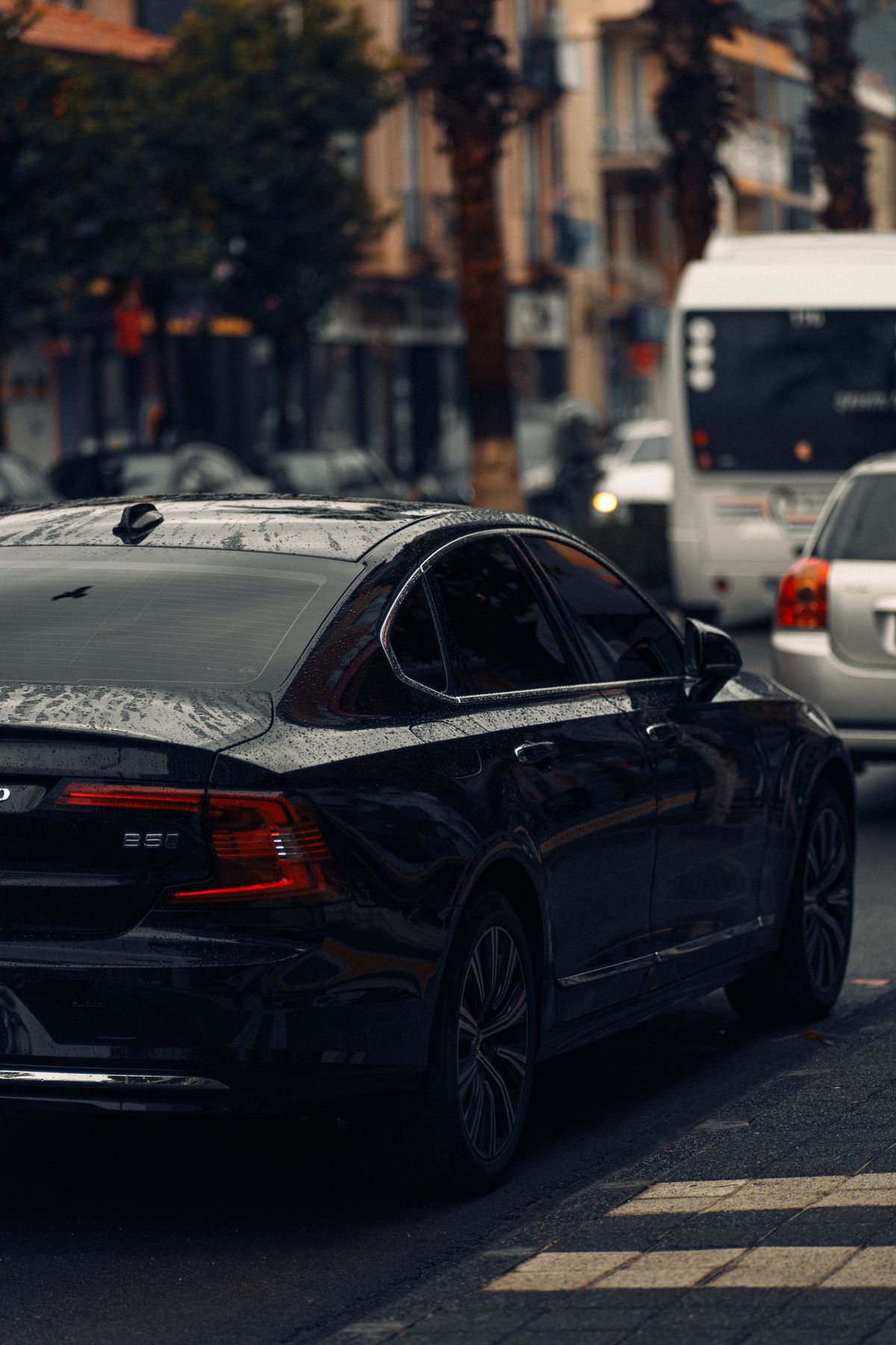 Black luxury sedan for chauffeur service