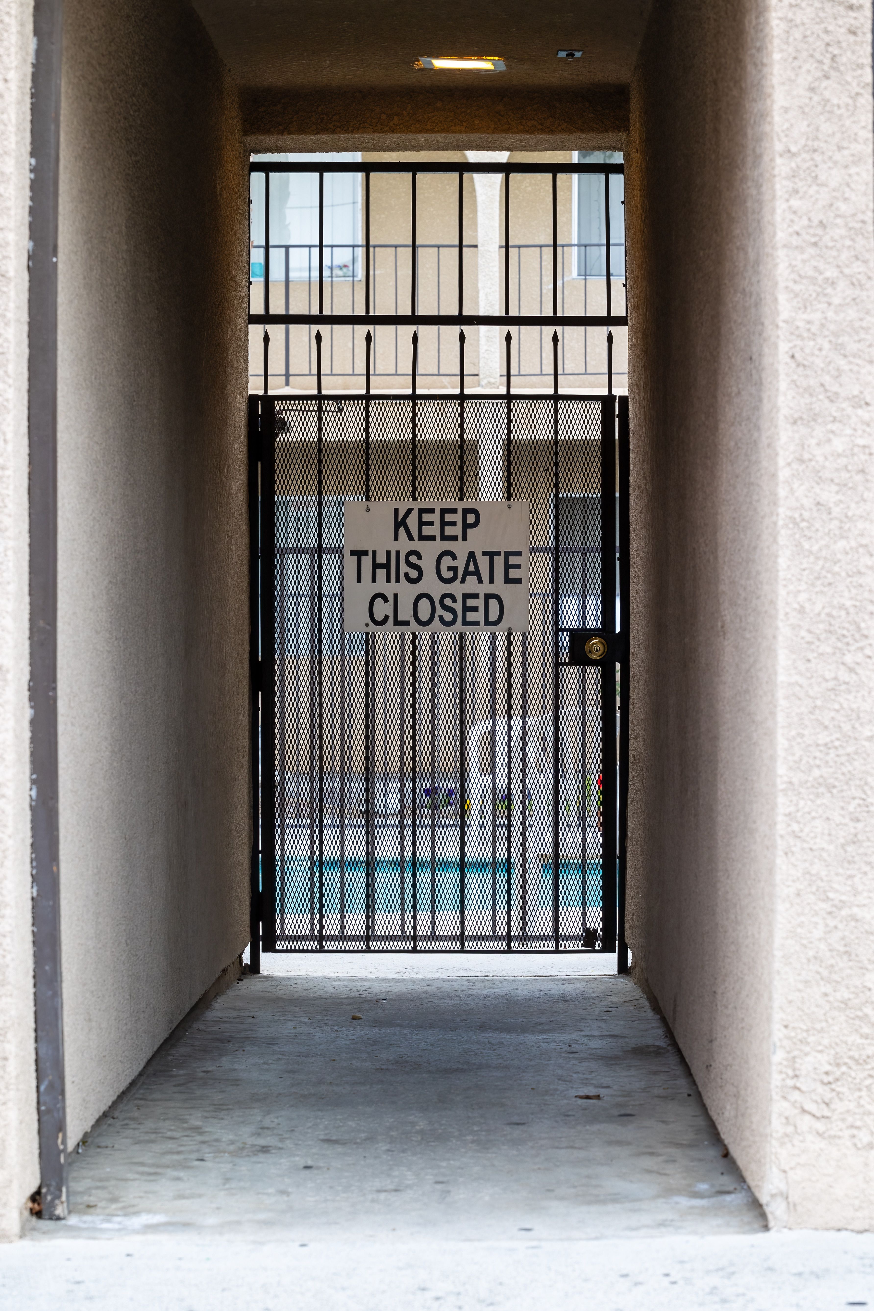 Secure gated entrance for the apartment community