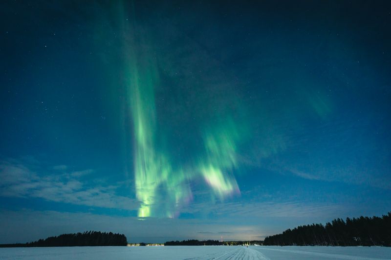 Aurora boreal en la Laponia finlandesa