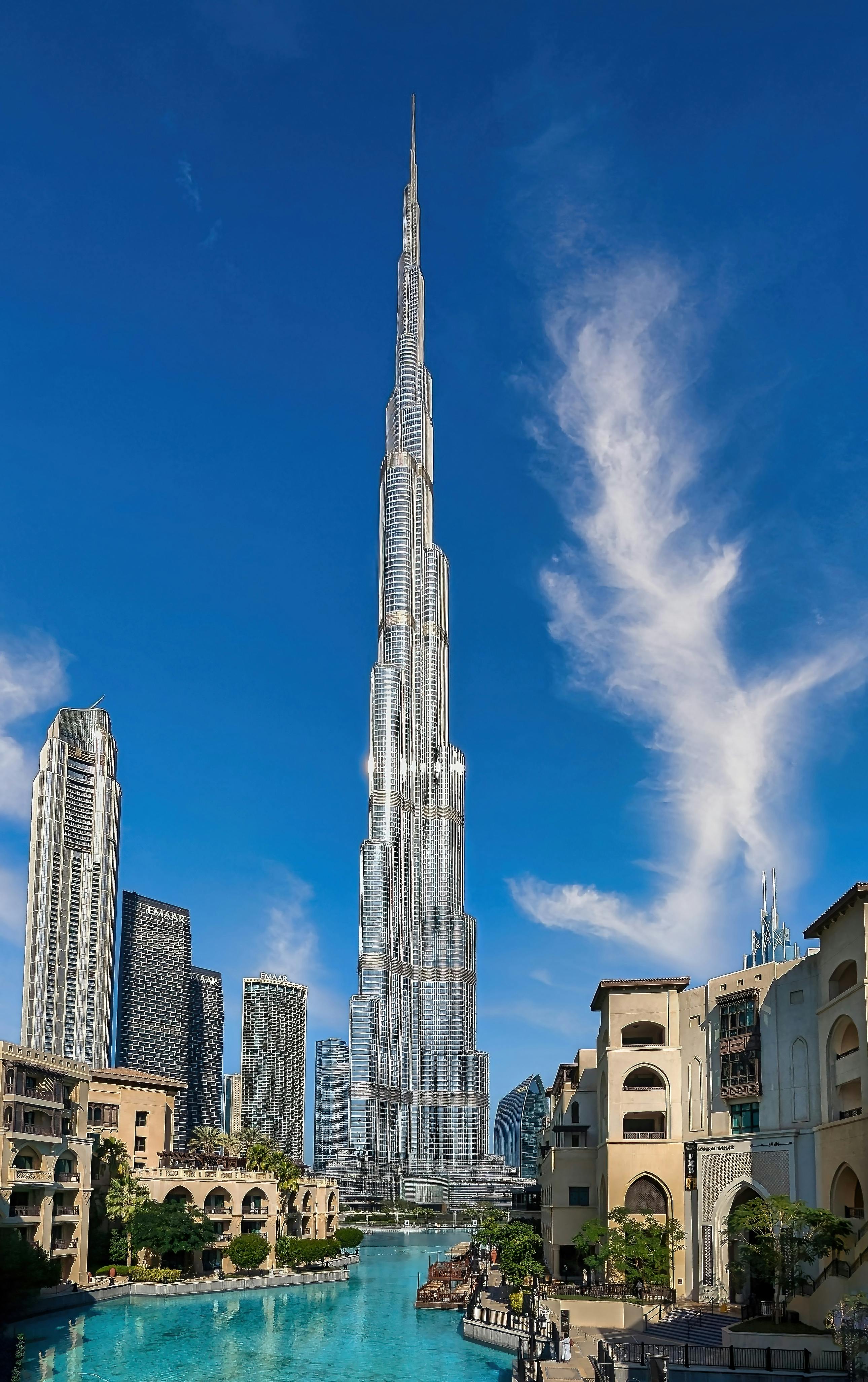 Burj Khalifa against Blue Sky · Free Stock Photo Burj Khalifa against Blue Sky · Free Stock Photo