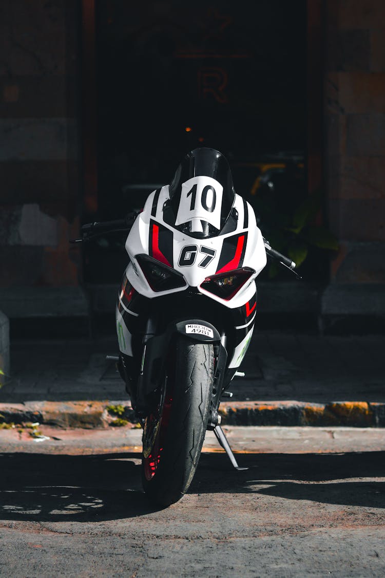 White Motorcycle On Street