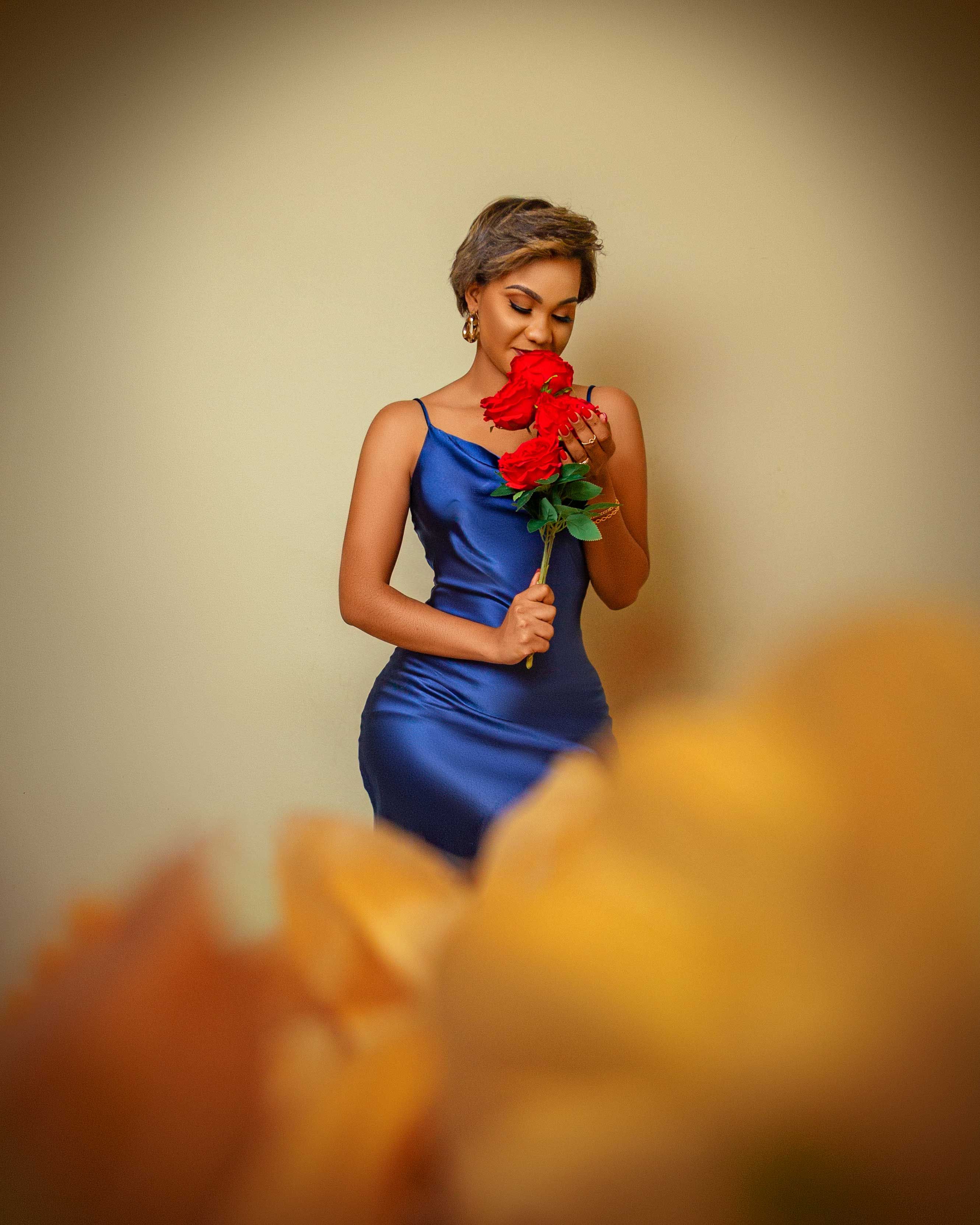 strapless open back dress Blue Floral Maxi Dress - All Dresses