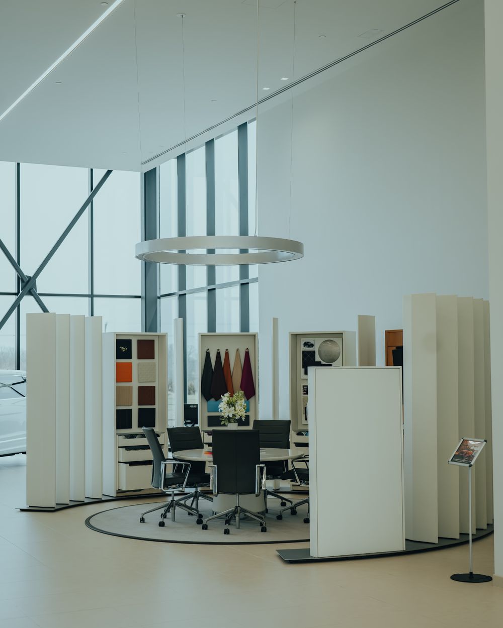 Modern retail display and customer lounge interior