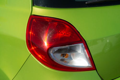 Taillight of Green Car