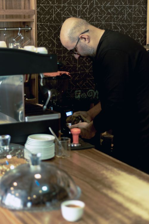 Free coffee man Stock Photo