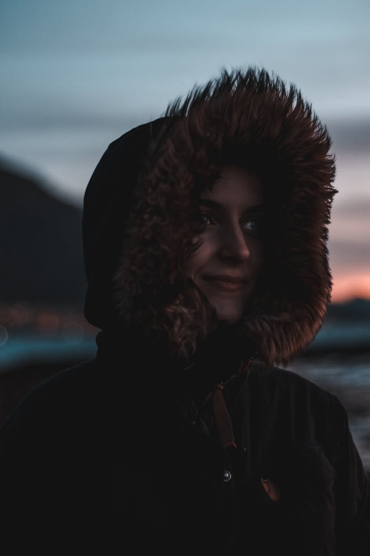 Woman Wearing Brown Parka Jacket