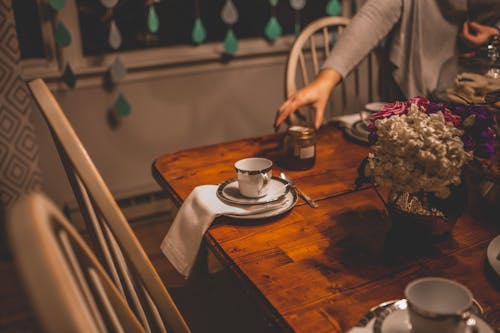 Free White Ceramic Teacup on Table Stock Photo