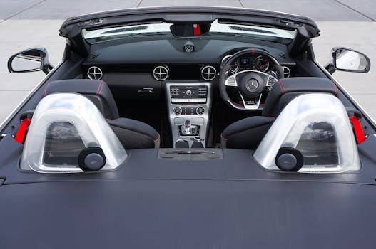 Explore the luxurious interior of a Mercedes-Benz convertible, showcasing elegance and advanced design.