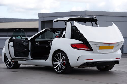 White Convertible Mercedes Benz AMG SLC 43