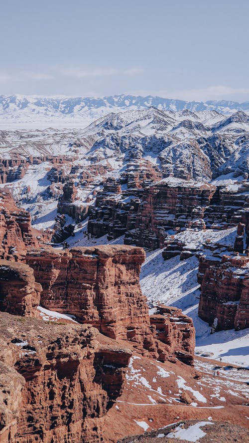 Canyon Rock Formations in Snow