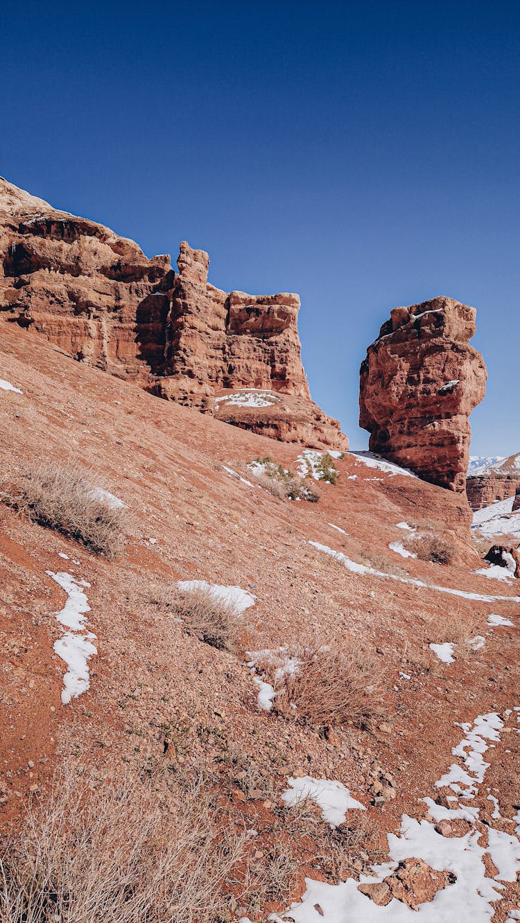 Rocky Mountain Slope In Charyn Canyon