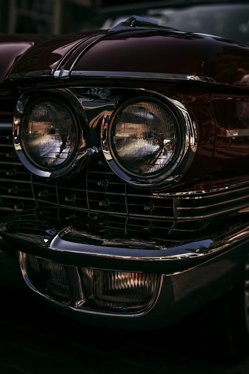 Close up of Vintage Vehicle Headlight