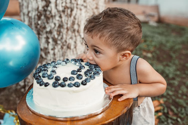 Boy Eating Cake